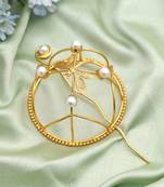 Stylish gold color hair pin designed to add graceful charm to ethnic hair fashion