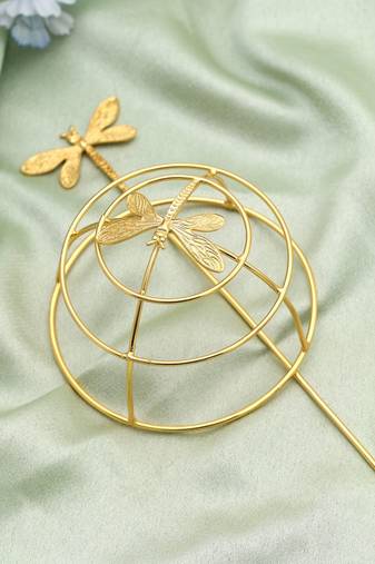 Gold color hair pin featuring intricate detailing perfect for weddings and cultural celebrations
