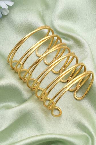 Stylish gold color bracelet designed to enhance classic ethnic outfits with graceful sparkling charm