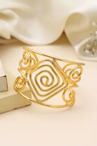 Gold color bracelet offering handcrafted elegance ideal for weddings parties and cultural gatherings