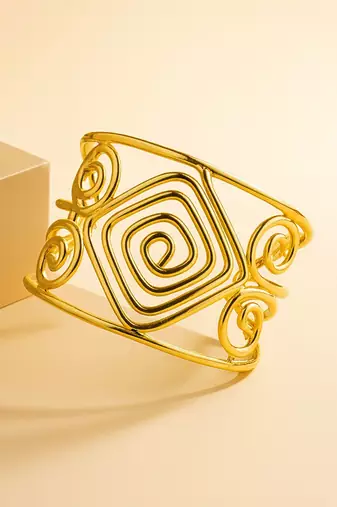 Gold color bracelet offering handcrafted elegance ideal for weddings parties and cultural gatherings