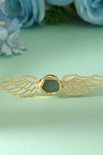 Rama green color amrapali rings offering rich artistic detailing perfect for festive styling