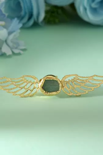 Rama green color amrapali rings offering rich artistic detailing perfect for festive styling