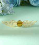 Yellow color amrapali rings created to brighten ethnic attire with graceful timeless charm