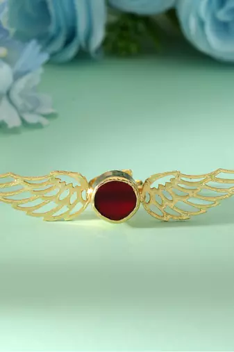 Maroon color amrapali rings showcasing deep cultural elegance ideal for wedding celebrations