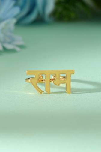 Gold color amrapali rings crafted for luxurious traditional looks with exquisite handcrafted beauty