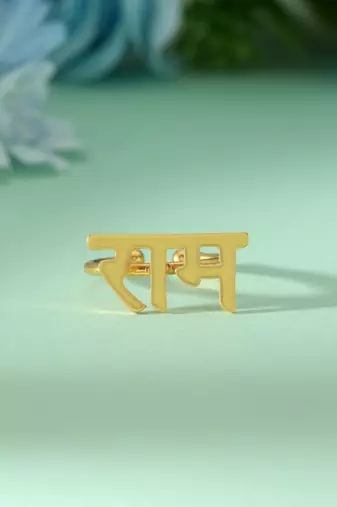 Gold color amrapali rings crafted for luxurious traditional looks with exquisite handcrafted beauty