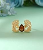 Brown color peacock inspired amrapali rings offering earthy ethnic beauty for cultural occasions