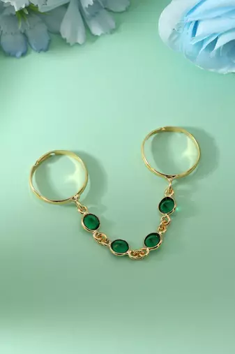 Green color amrapali rings designed to add graceful color and elegance to traditional outfits