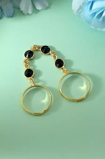 Black color amrapali rings crafted for bold statement styling during festive celebrations