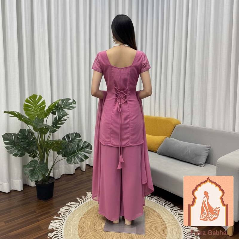Pink Georgette Kurta Set