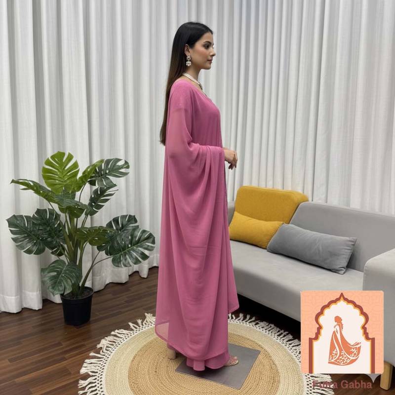 Pink Georgette Kurta Set