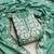 Sea green color thread work roman silk straight churidar dress material