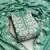 Sea green color thread work roman silk straight churidar dress material