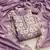 Lavender color thread work roman silk straight churidar dress material