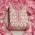 Pink color thread work roman silk straight churidar dress material