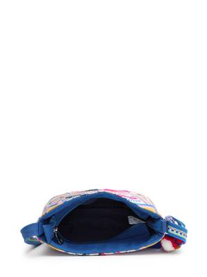 boho cobalt blue ethnic jacquard sling bag 7