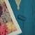 Teal color embroidered roman silk straight churidar dress material