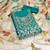 Teal color embroidered heavy roman silk straight churidar dress material
