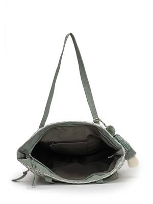 earth edit sage green cotton geometric jacquard tote bag 7