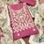 Pink color embroidered heavy roman silk straight churidar dress material