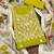 Lime color embroidered heavy roman silk straight churidar dress material