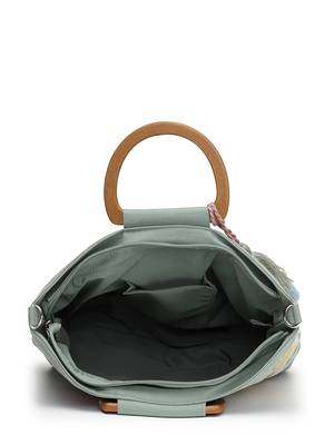 petal posh sage green cotton botanical embellished handheld bag 7