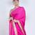 habutai silk blend saree with pink color with golden embroidered border