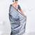 banarasi kora organza zari saree in ash grey with floral border
