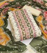 Multi color digital print heavy organza straight churidar dress material