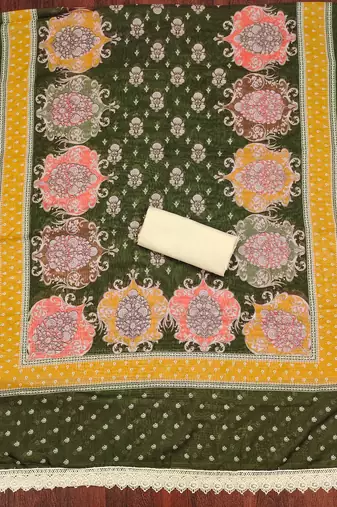 Multi color digital print heavy organza straight churidar dress material