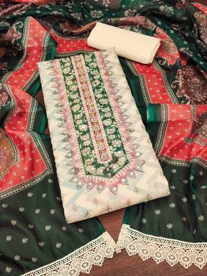 Multi color digital print heavy organza straight churidar dress material 3