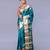 kanjivaram saree in blue color with golden border and booti