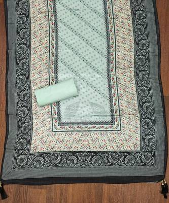 Sea green color sequence heavy roman silk straight churidar dress material 4