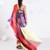 Marie georgette digital printed  saree in yellow color