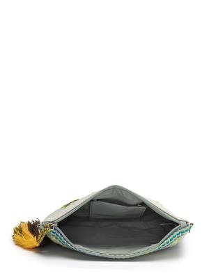 thread bloom pastel green cotton floral embroidered sling bag 7