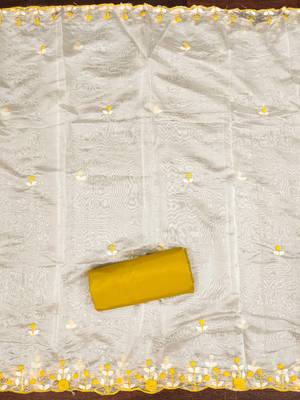 Mustard color sequence roman silk straight churidar dress material 3