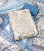 Teal color embellished heavy organza straight churidar dress material