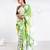 Gisele georgette digital printed  saree in green color