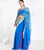 Cosette georgette digital printed  saree in blue color