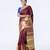 Kanjivaram saree in dark maroon color with golden mahapar border