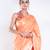 Banarasi kora organza saree in orange color with golden booti and border