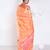 Banarasi kora organza saree in orange color with golden booti and border