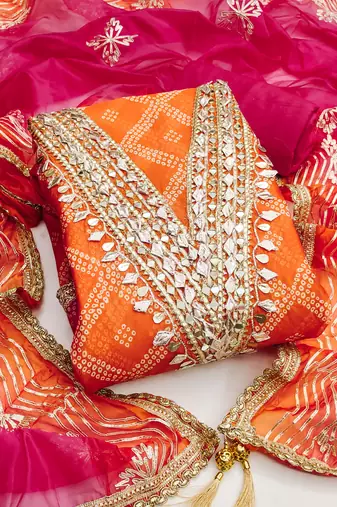 Multi color digital print heavy organza straight churidar dress material