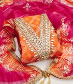 Multi color digital print heavy organza straight churidar dress material