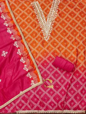 Multi color digital print heavy organza straight churidar dress material 2