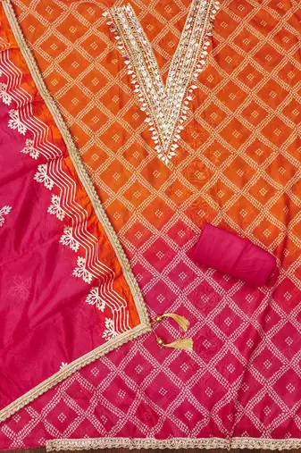 Multi color digital print heavy organza straight churidar dress material