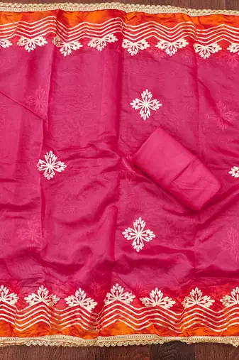 Multi color digital print heavy organza straight churidar dress material
