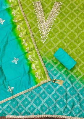 Multi color digital print heavy organza straight churidar dress material 2