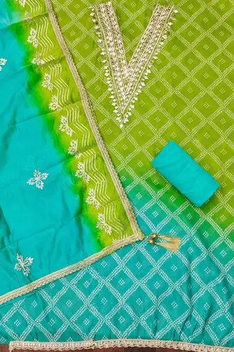 Multi color digital print heavy organza straight churidar dress material